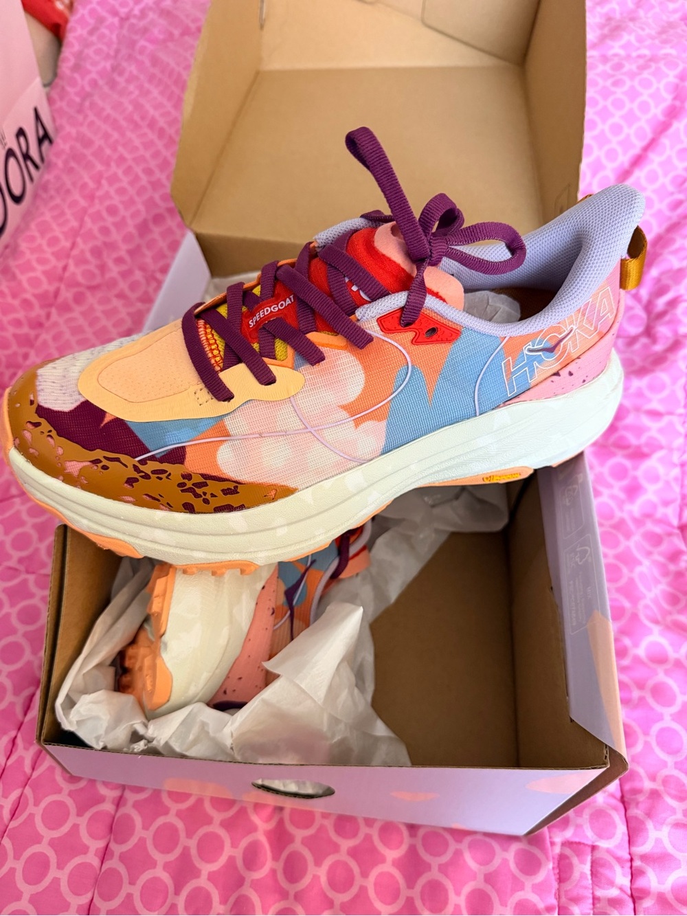 Hoka Women's Multicolor Trail Running Shoe - Pink/Orange/Purple